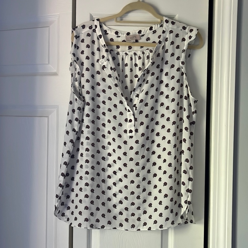 Loft floral button front tank blouse